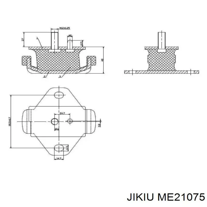 Левая/правая опора двигателя ME21075 Jikiu