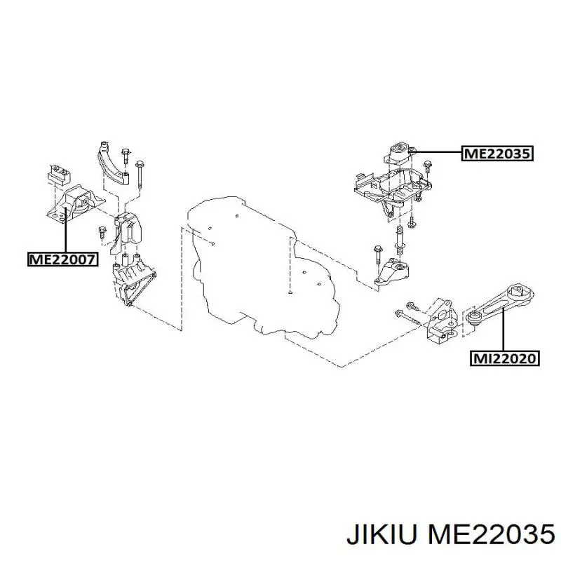ME22035 Jikiu подушка (опора двигателя левая верхняя)