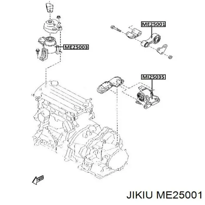 Задняя опора двигателя ME25001 Jikiu