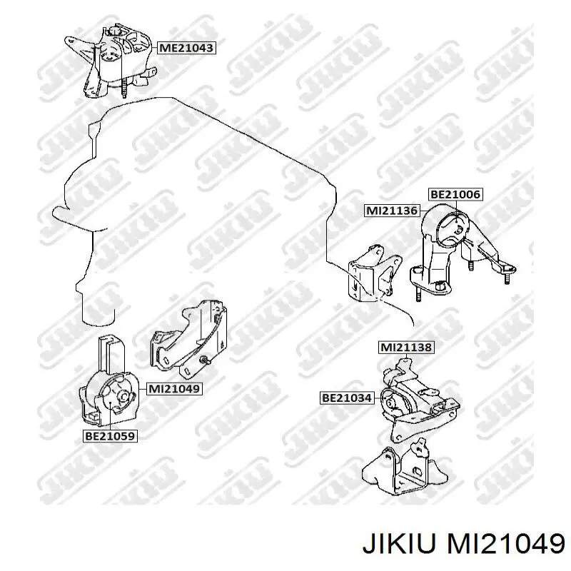 Передняя опора двигателя MI21049 Jikiu