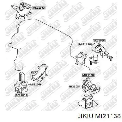 Левая подушка двигателя MI21138 Jikiu