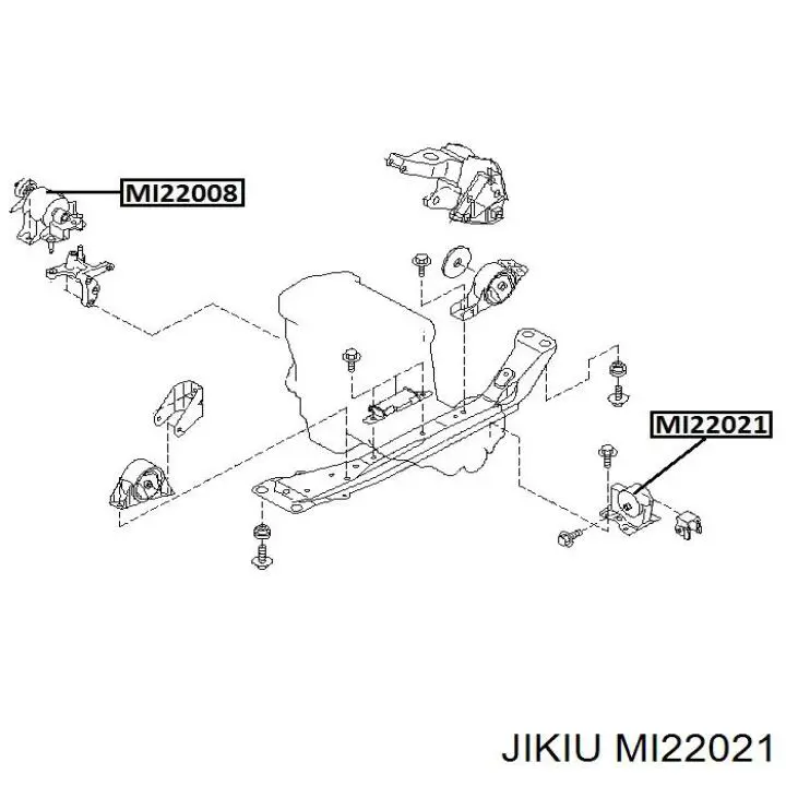 MI22021 Jikiu coxim (suporte esquerdo de motor)