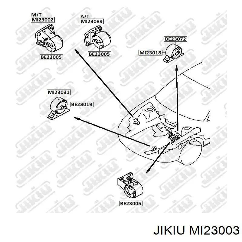 Гидроопора двигателя левая Mitsubishi MB691230 цена, от 13.28 USD