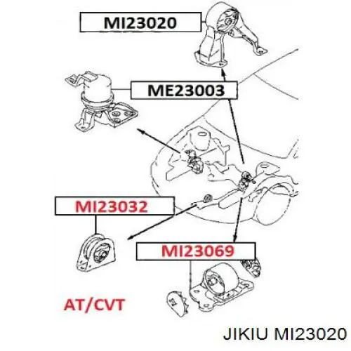 Задняя опора двигателя MI23020 Jikiu