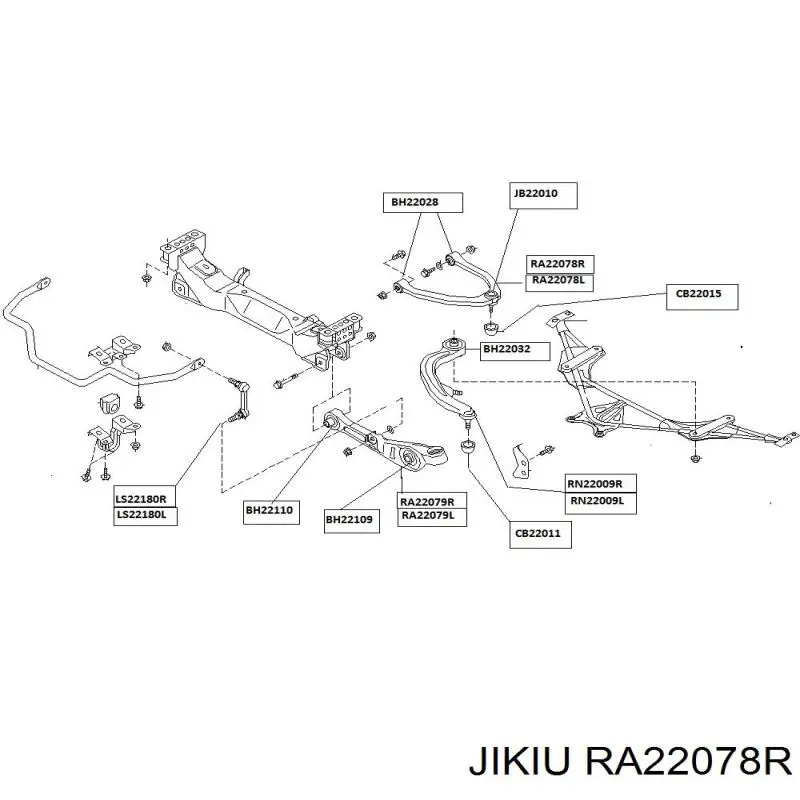 Рычаг передней подвески верхний правый RA22078R Jikiu