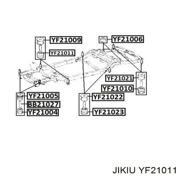 Подушка рамы (крепления кузова) YF21011 Jikiu