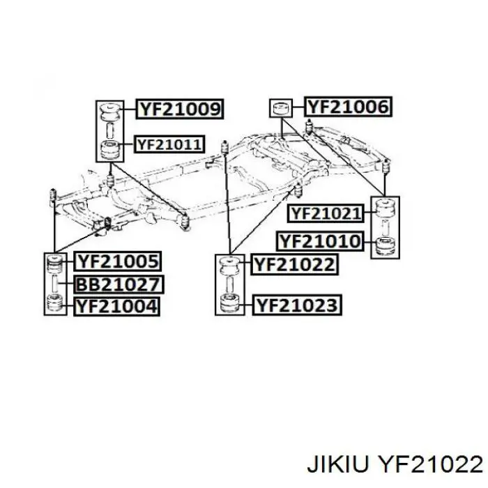 Подушка рамы (крепления кузова) YF21022 Jikiu