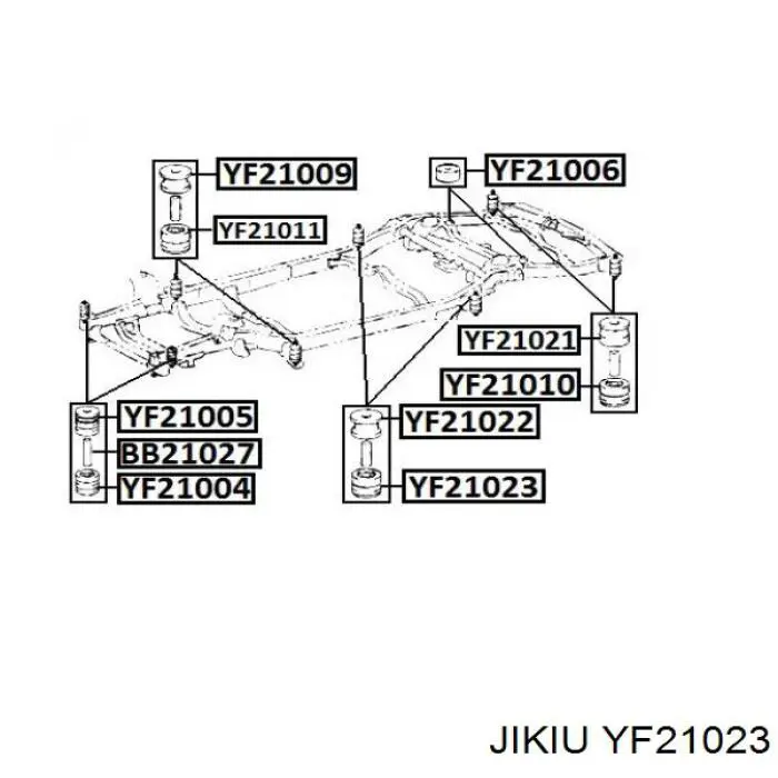 Подушка рамы (крепления кузова) YF21023 Jikiu