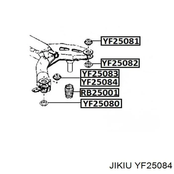 YF25084 Jikiu сайлентблок задней балки (подрамника)