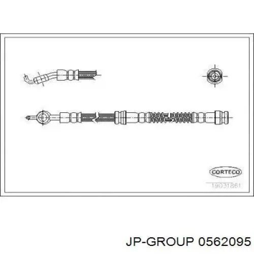 Шланг тормозной передний JP Group 0562095 цена, от 5.53 USD