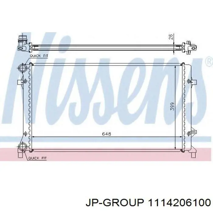 Радиатор 1114206100 JP Group