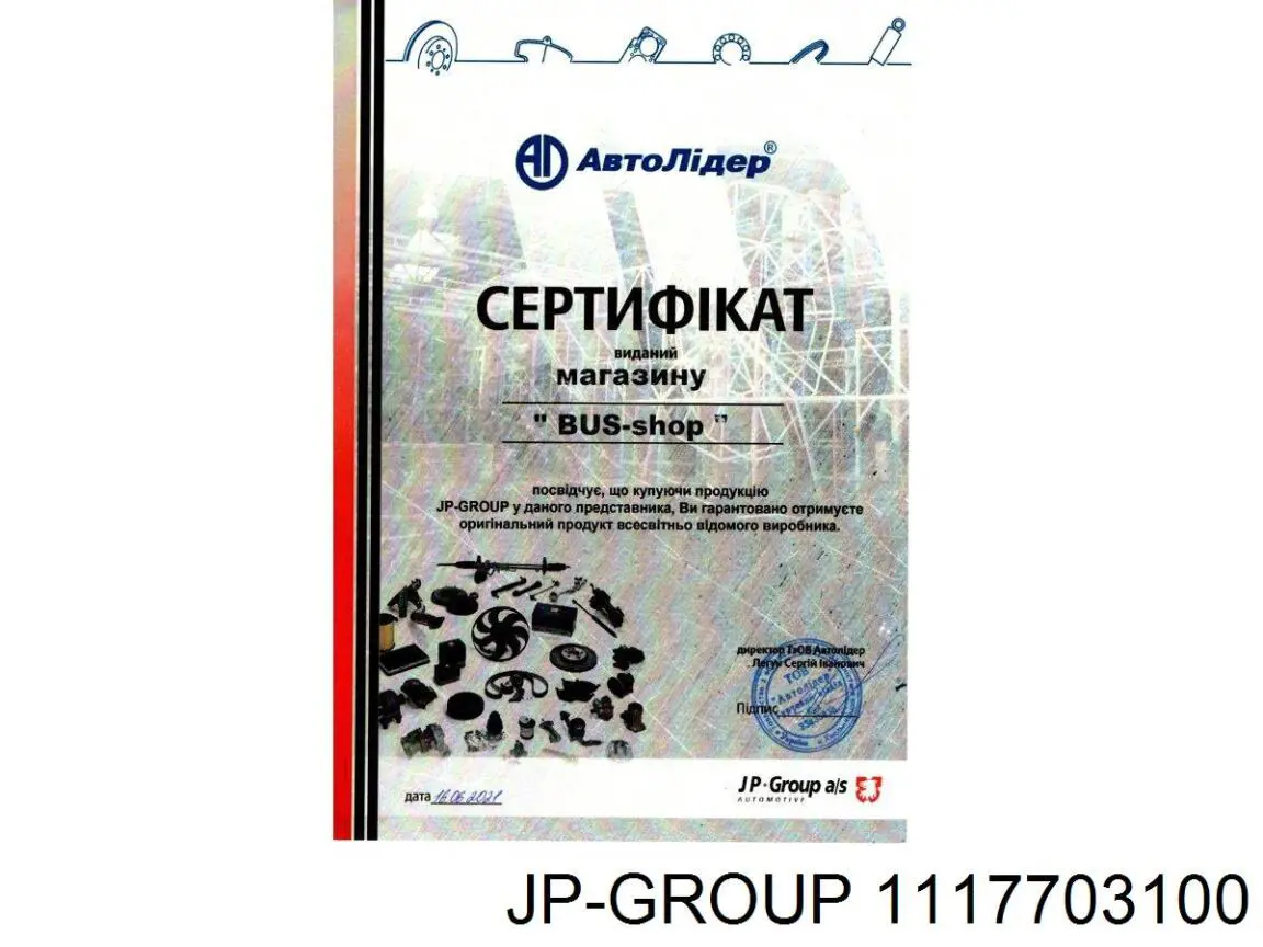 Патрубок воздушный JP Group 1117703100