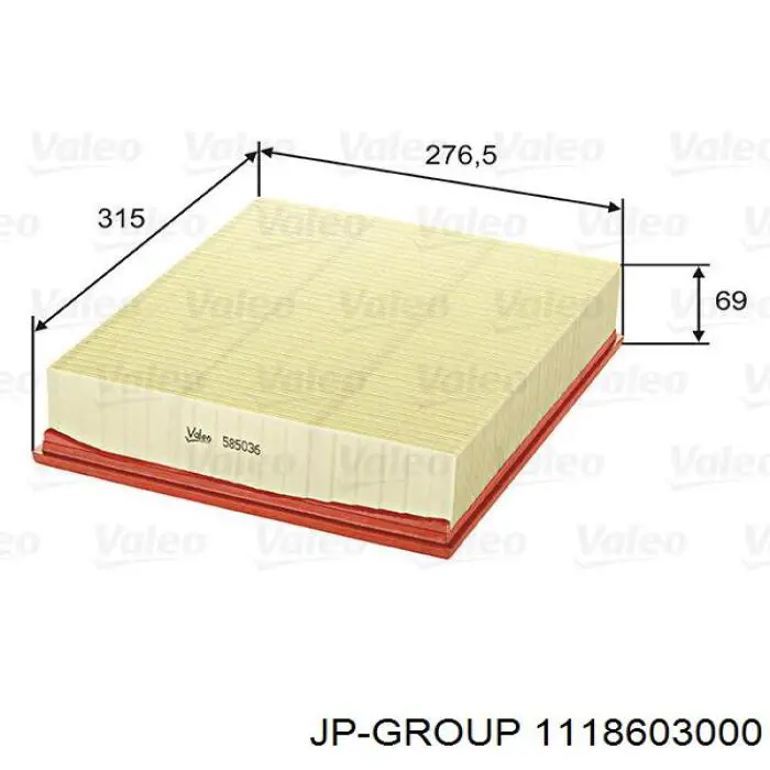 Элемент воздушного фильтра JP Group 1118603000 цена, от 7.45 USD
