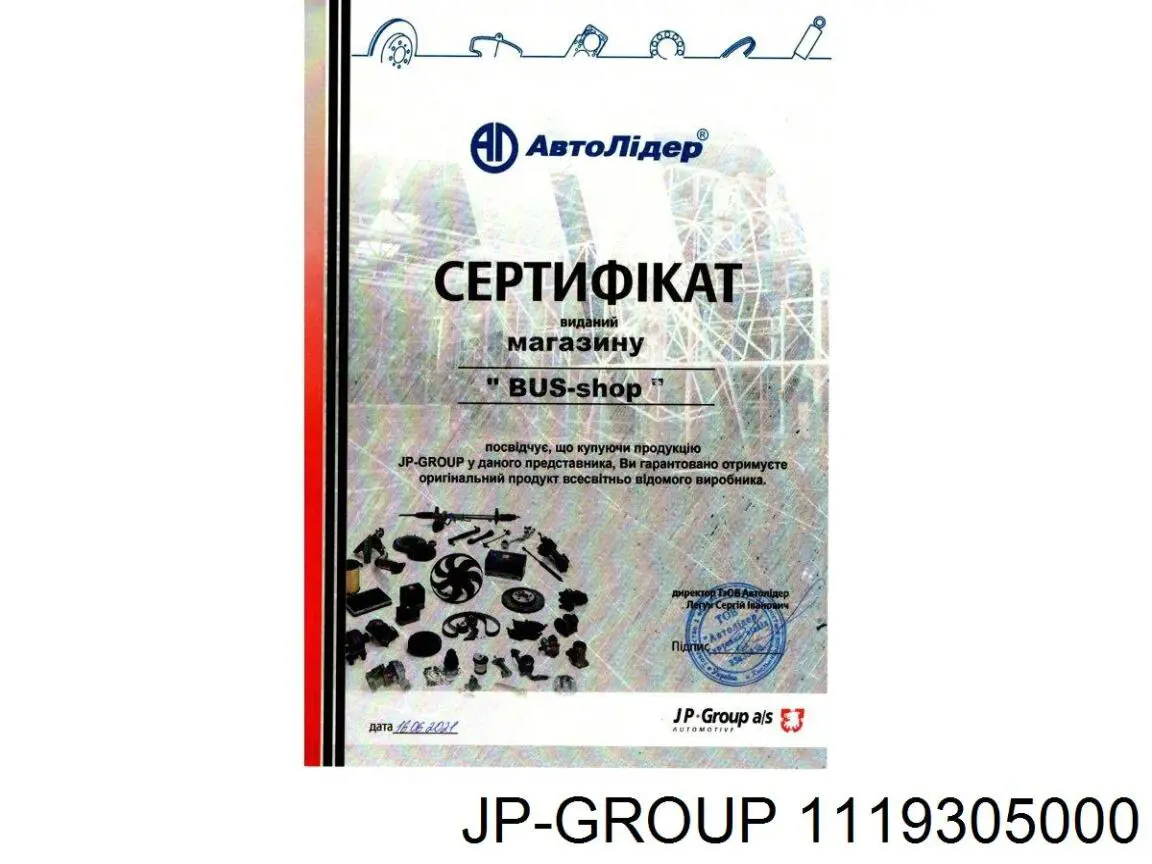 Прокладка головки блока цилиндров (ГБЦ) JP GROUP 1119305000