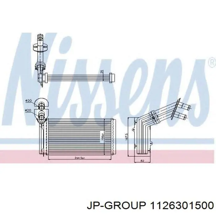 1126301500 JP Group radiador de forno (de aquecedor)