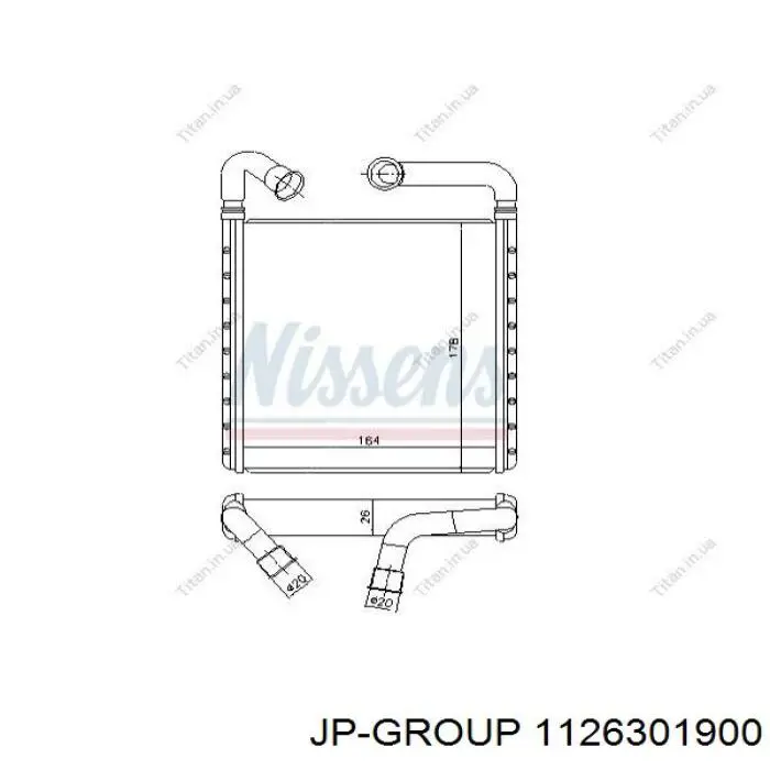 Радиатор печки (отопителя) JP Group 1126301900 цена, от 36.69 USD