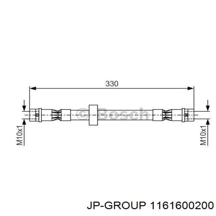 Шланг тормозной передний JP Group 1161600200 цена, от 4.48 USD