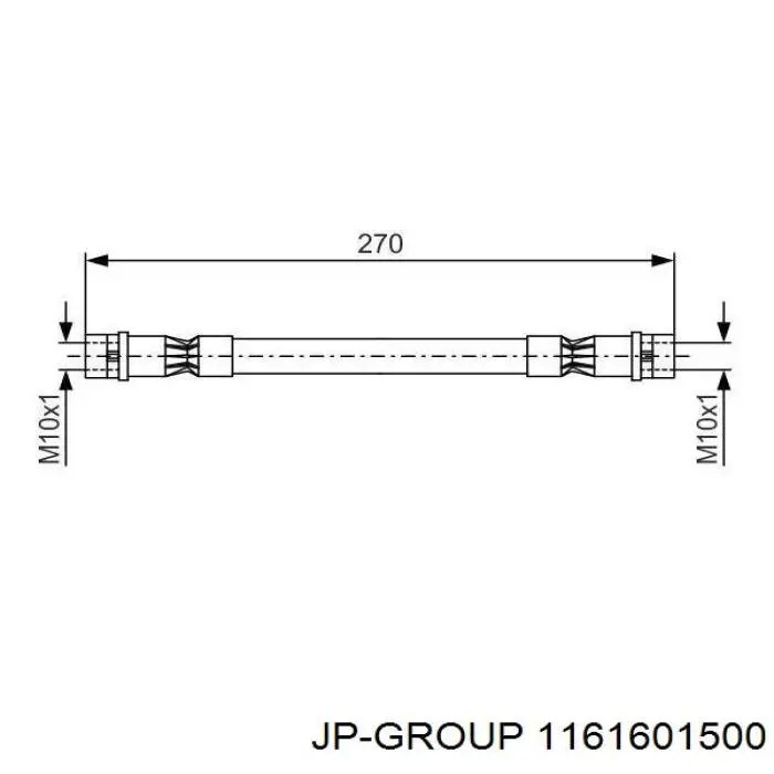 Шланг тормозной передний JP Group 1161601500