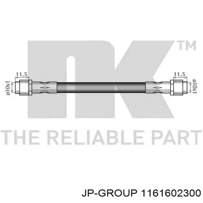 Latiguillo de freno delantero 1161602300 JP Group