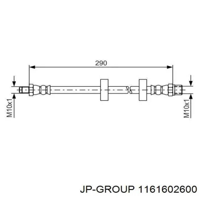 Шланг тормозной передний 1161602600 JP Group