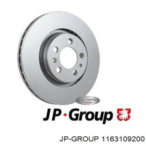 Передние тормозные диски 1163109200 JP Group