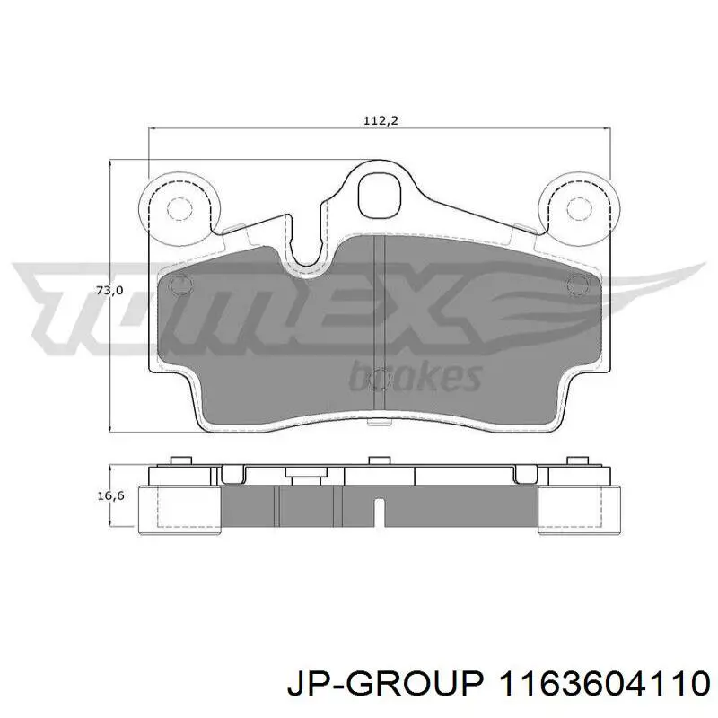 Передние тормозные колодки 1163604110 JP Group