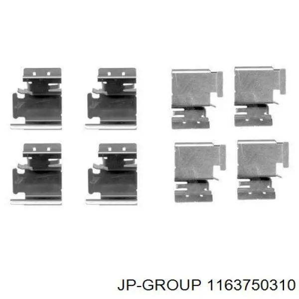 1163750310 JP Group комплект пружинок крепления дисковых колодок задних