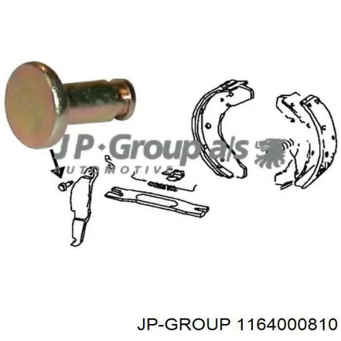 Juego de reparación, pastillas de frenos 1164000810 JP Group