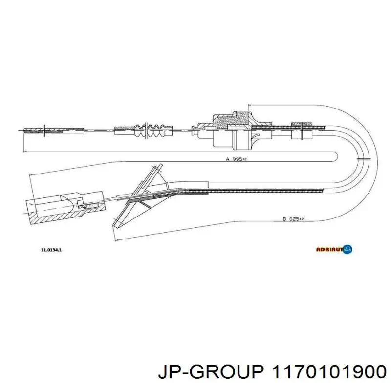 Silga de acelerador 1170101900 JP Group