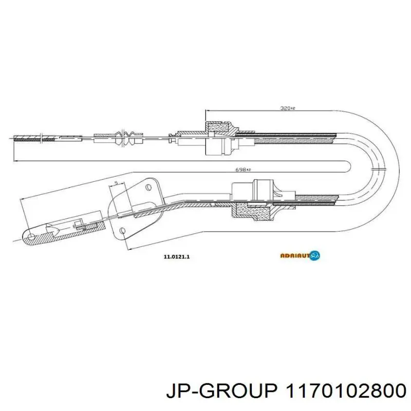 Тяга газа JP Group 1170102800 цена, от 8.12 USD