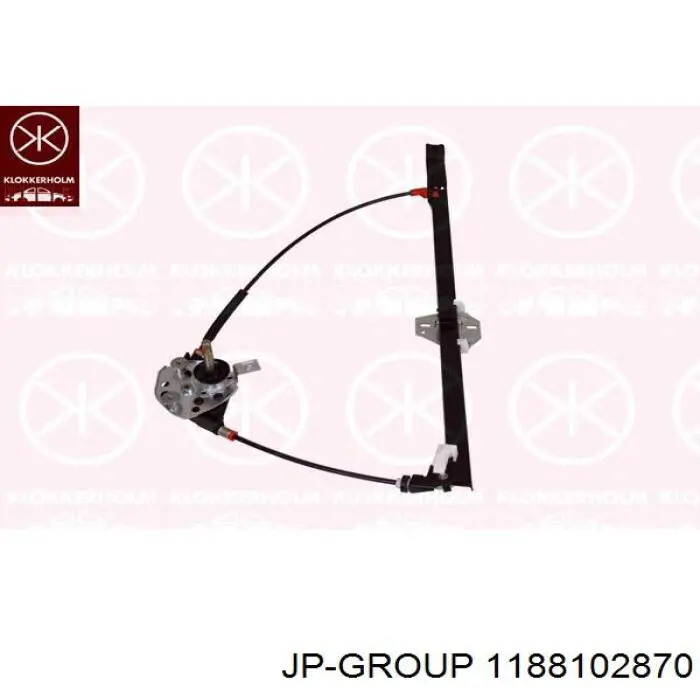 1188102870 JP Group mecanismo de acionamento de vidro da porta dianteira esquerda