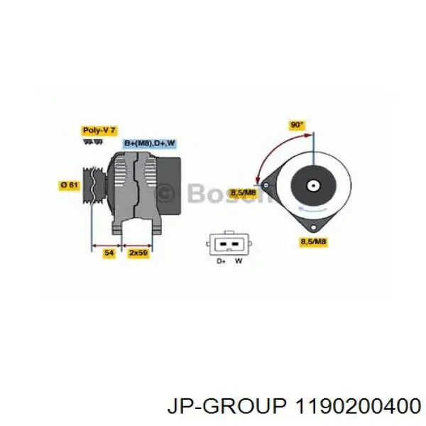 Реле зарядки генератора JP Group 1190200400 цена, от 7.53 USD