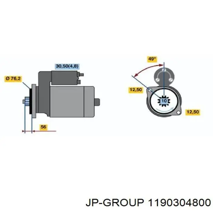 Стартер 1190304800 JP Group