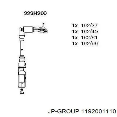 Высоковольтные провода 1192001110 JP Group