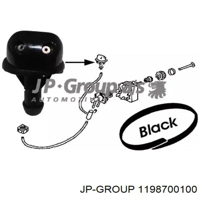 Форсунка омывателя заднего стекла 1198700100 JP Group