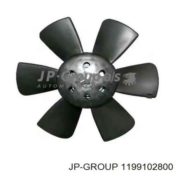 Электровентилятор охлаждения в сборе (мотор+крыльчатка), правый JP Group 1199102800