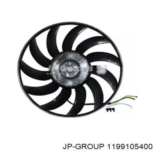 Электровентилятор охлаждения в сборе (мотор+крыльчатка) левый 1199105400 JP Group