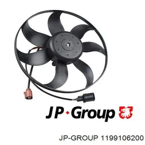 Купить 1199106200 JP Group Электровентилятор охлаждения в сборе (мотор+крыльчатка) левый