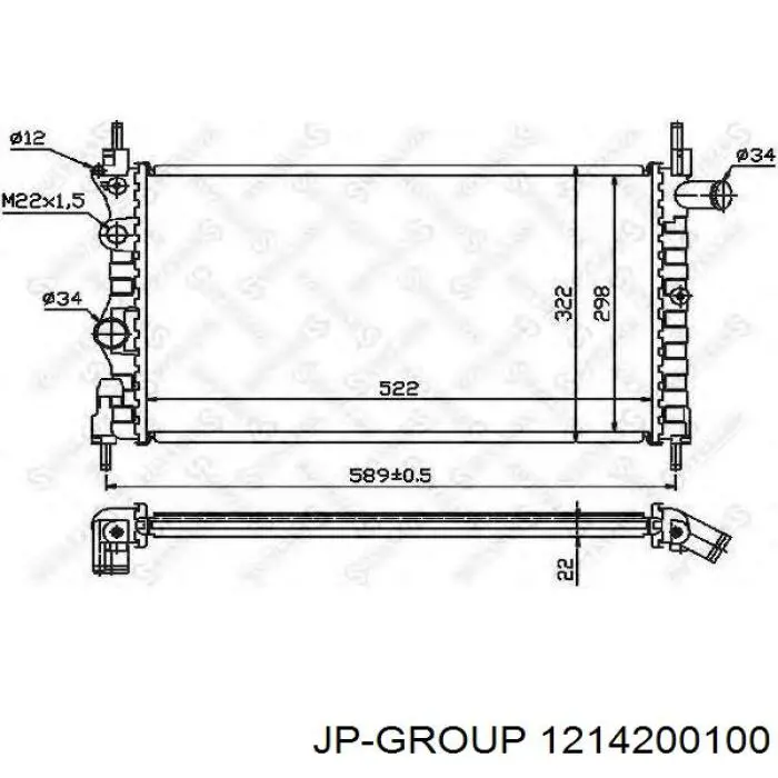Радиатор 1214200100 JP Group
