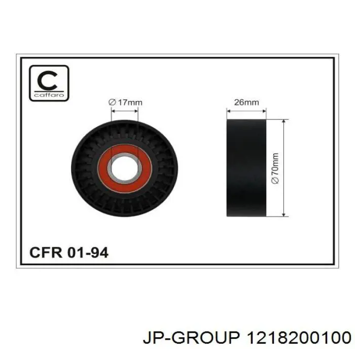 Tensor de correa, correa poli V 1218200100 JP Group