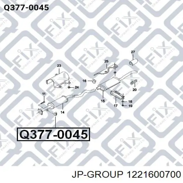 Подушка кріплення глушника 1221600700 JP Group