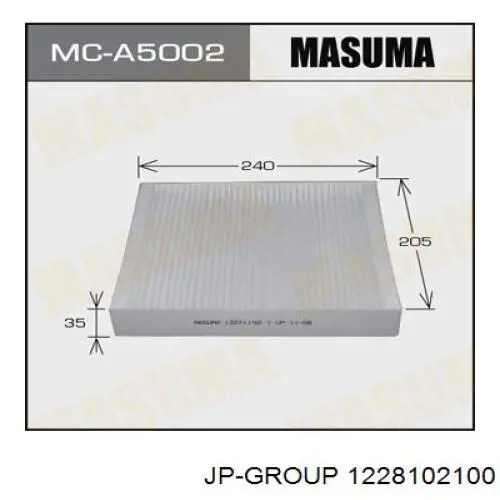 Воздушный фильтр салона JP Group 1228102100