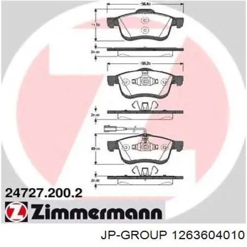 Колодки JP Group 1263604010 цена, от 19.83 USD