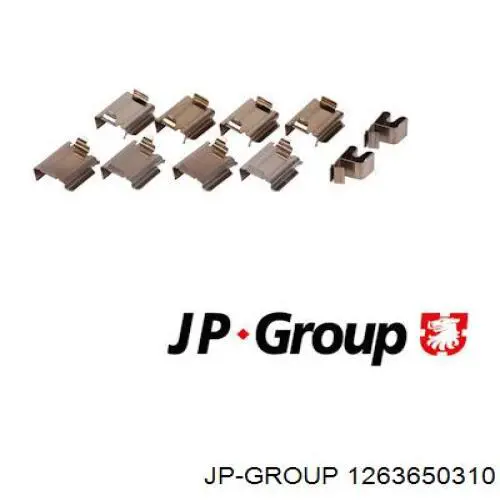 Комплект пружинок крепления дисковых колодок передних JP Group 1263650310