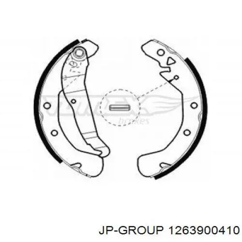 Купить 1263900410 JP Group Задние барабанные тормозные колодки