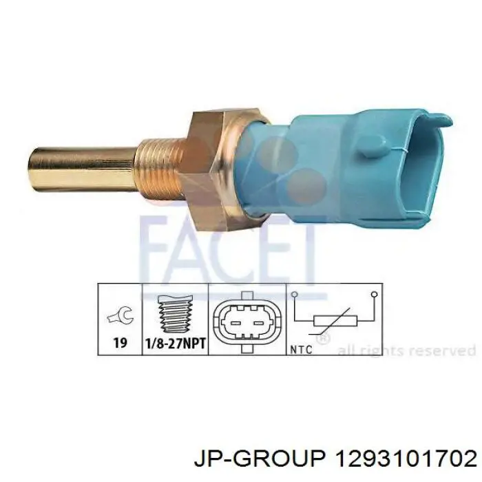 Датчик температуры охлаждающей жидкости 1293101702 JP Group