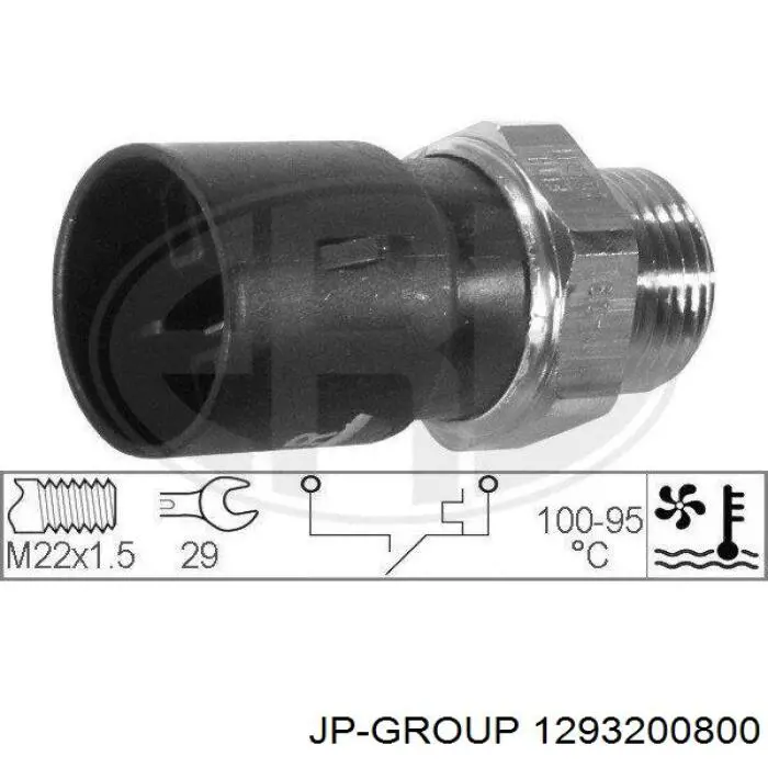 Датчик включения вентилятора радиатора 1293200800 JP Group