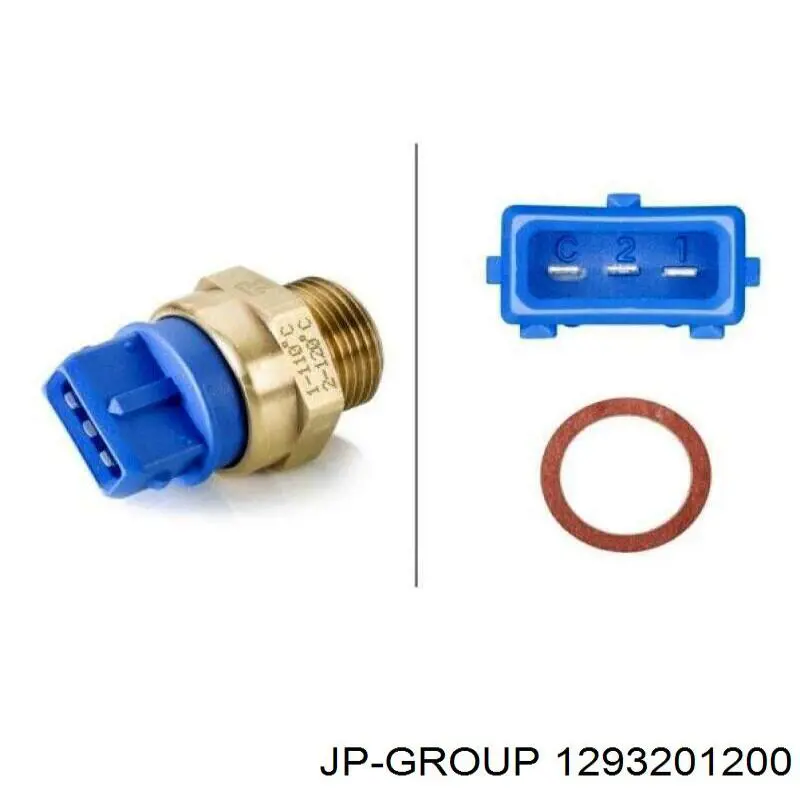 Купить 1293201200 JP Group Датчик включения вентилятора радиатора 