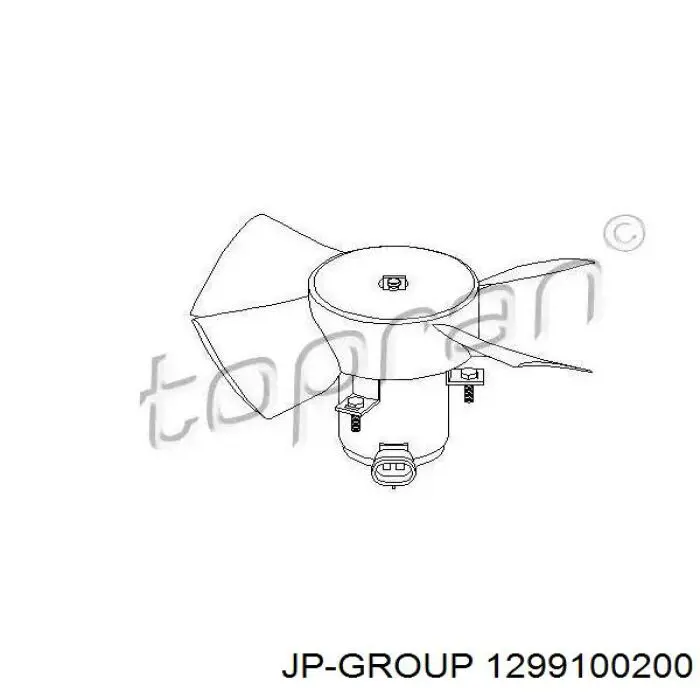 Купить 1299100200 JP Group Электровентилятор охлаждения в сборе (мотор+крыльчатка)