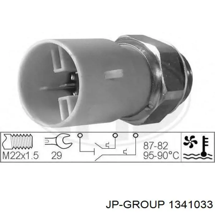 Датчик включения вентилятора радиатора 1341033 JP Group